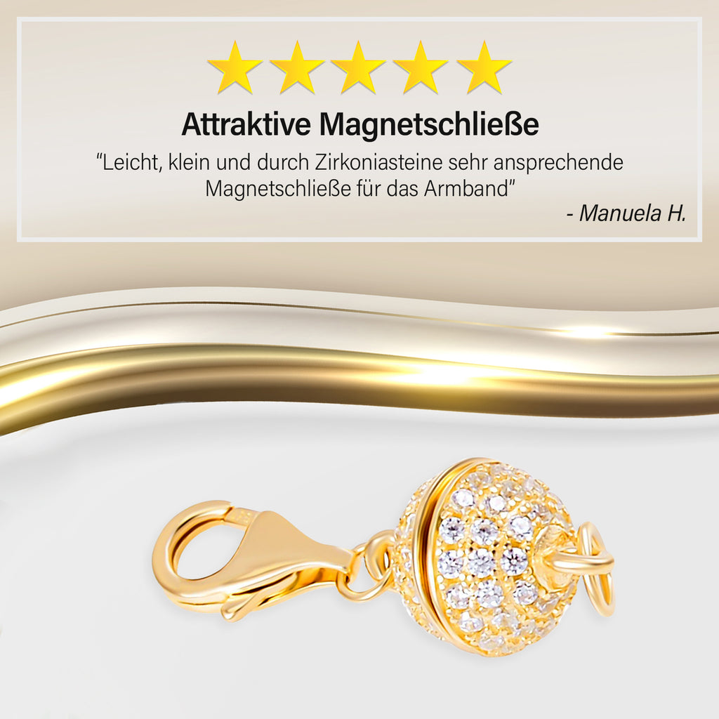 Zirkonia Magnetverschluss Gold