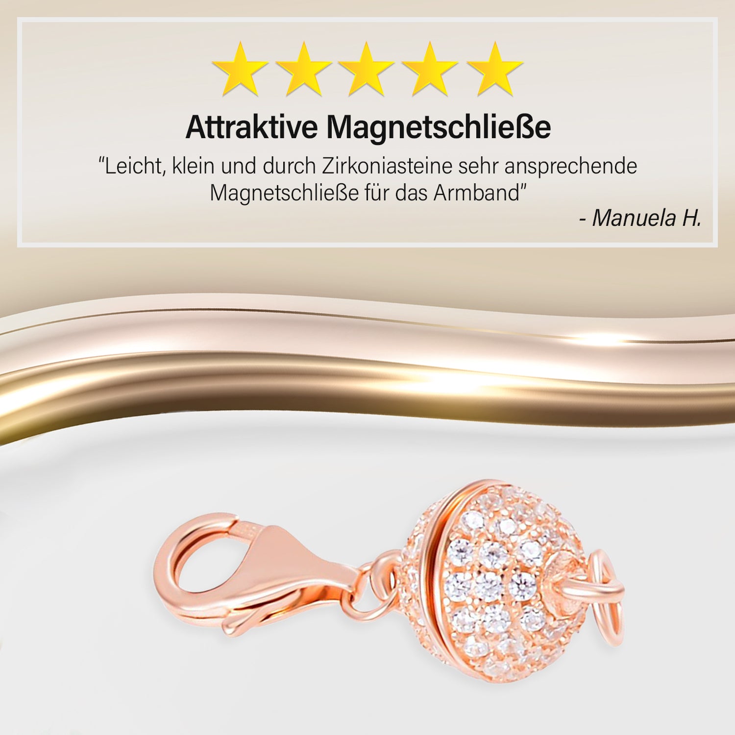 Zirkonia Magnetverschluss Rosegold