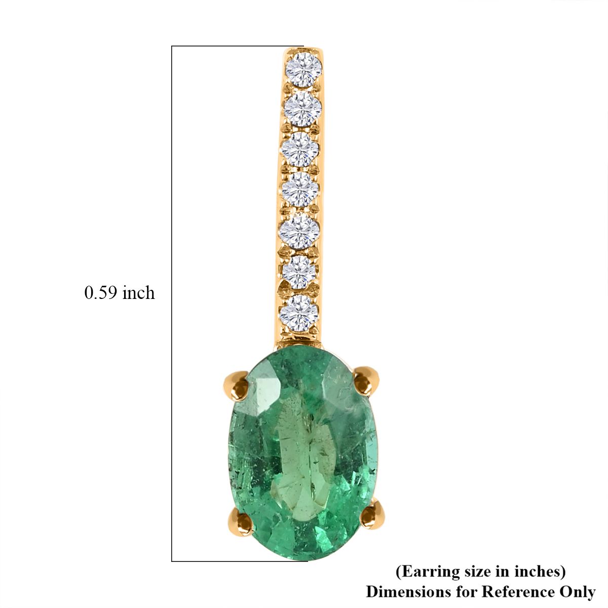 AAA Kagem Sambischer Smaragd, weißer Diamant, zertifiziert und geprüft, Ohrringe 585 Gold ca. 1.75 ct