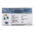 AAA Kagem Sambischer Smaragd, weißer Diamant, zertifiziert und geprüft, Ohrringe 585 Gold ca. 1.75 ct