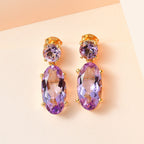 Rose De France Amethyst Ohrringe, 925 Silber vergoldet, ca. 9.69 ct