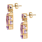 Rose De France Amethyst Ohrringe, 925 Silber vergoldet, ca. 9.69 ct