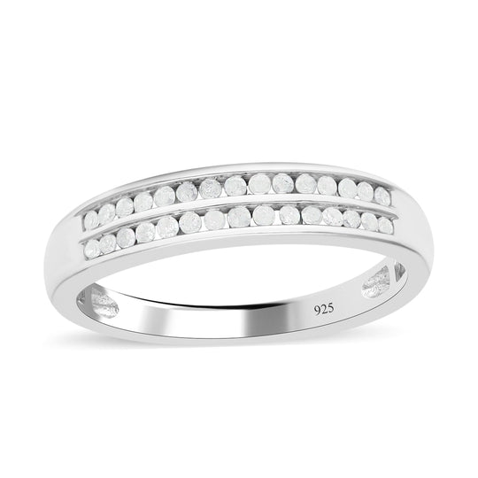 Weißer Diamant Ring, 925 Silber Gelbgold Vermeil, (Größe 18.00), ca. 0.33 ct