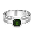 Natürlicher Chromdiopsid Ring, 925 Silber platiniert (Größe 17.00) ca. 0.98 ct
