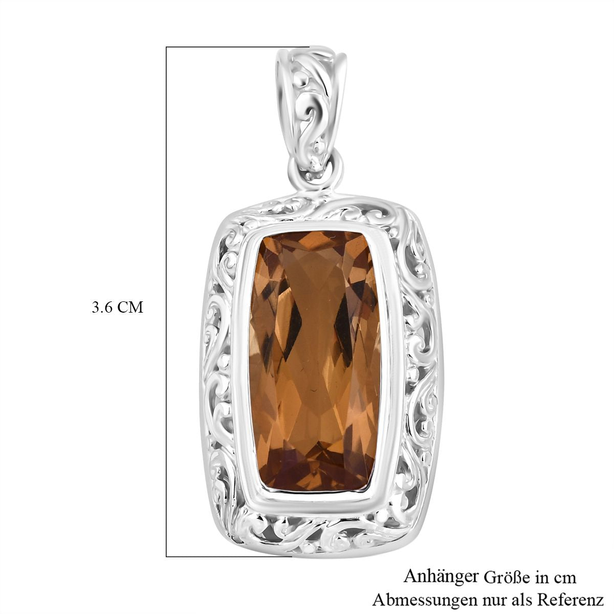 Royal Bali - Citrin Anhänger, 925 Silber ca. 8.05 ct