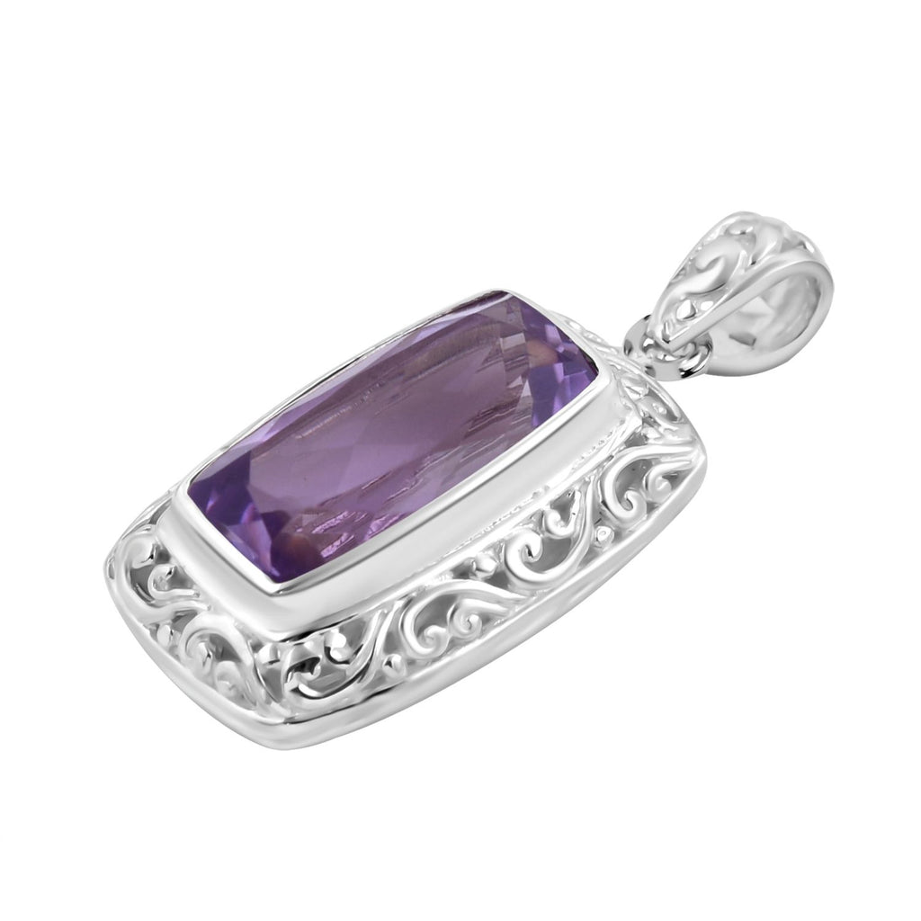 Royal Bali - Rose De France Amethyst Anhänger, 925 Silber ca. 8.48 ct
