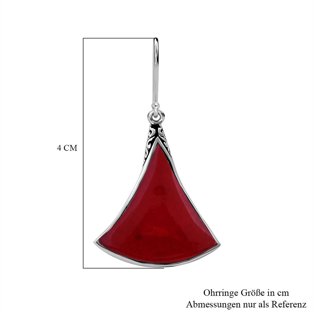 Royal Bali - Koralle Ohrringe, 925 Silber, ca. 2.00 ct