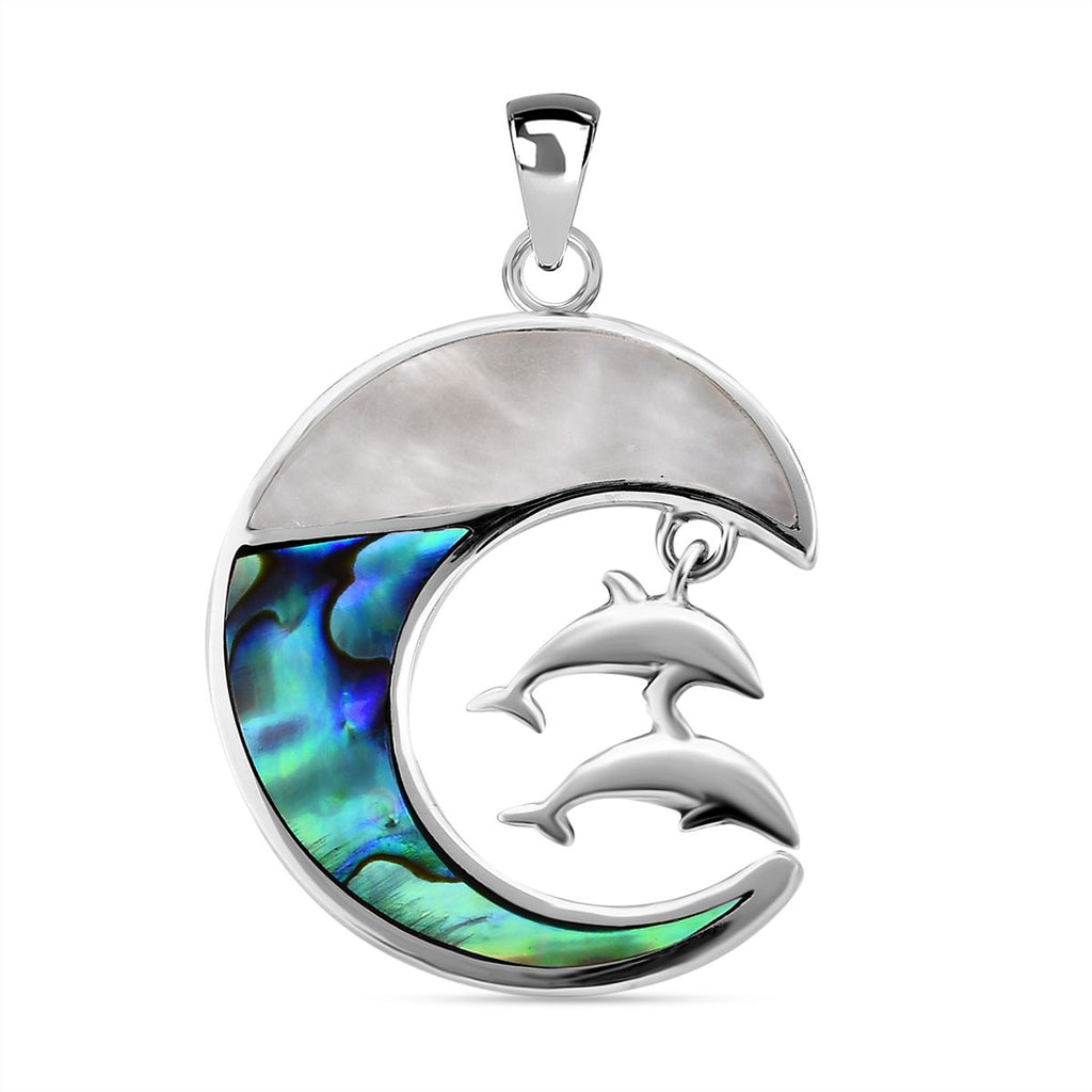 Abalone Muschel Anhänger 925 Silber 0.80 ct