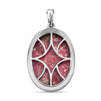Norwegischer Thulit Anhänger, 925 Silber rhodiniert, ca. 35.93 ct