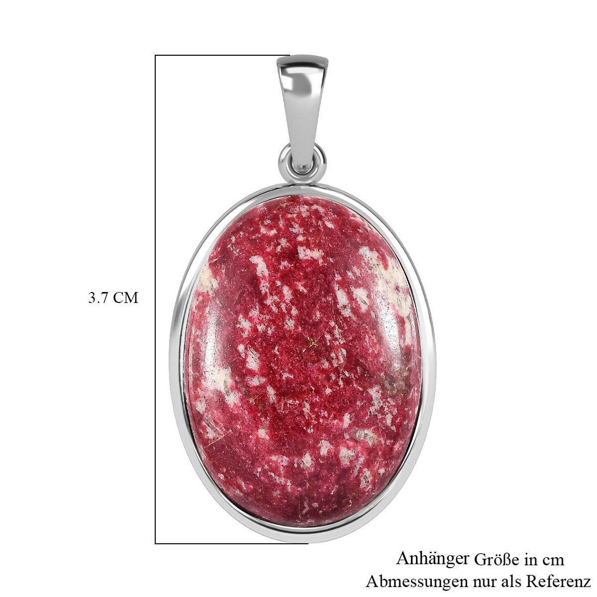 Norwegischer Thulit Anhänger, 925 Silber rhodiniert, ca. 35.93 ct