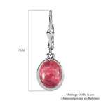 Norwegischer Thulit Ohrringe, 925 Silber platiniert, ca. 8.42 ct