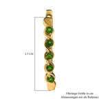 Natürliche Chromdiopsid Ohrringe, 925 Silber vergoldet, ca. 0.79 ct