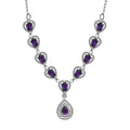 Afrikanischer Amethyst Halskette ca. 45 cm Edelstahl ca. 3.57 ct