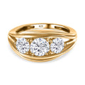 LUSTRO STELLA - Zirkonia Ring, 925 Silber vergoldet, (Größe 16.00) ca. 3.04 ct