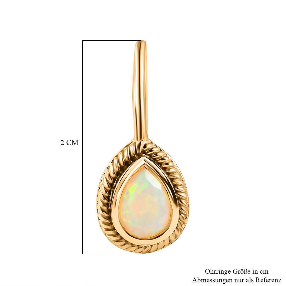 Natürlicher, äthiopischer Welo Opal Ohrringe, 925 Silber vergoldet, ca. 0.96 ct