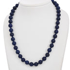 Lapislazuli Halskette, (9-11mm), ca. 50 cm, 925 Silber, ca. 276.50 ct