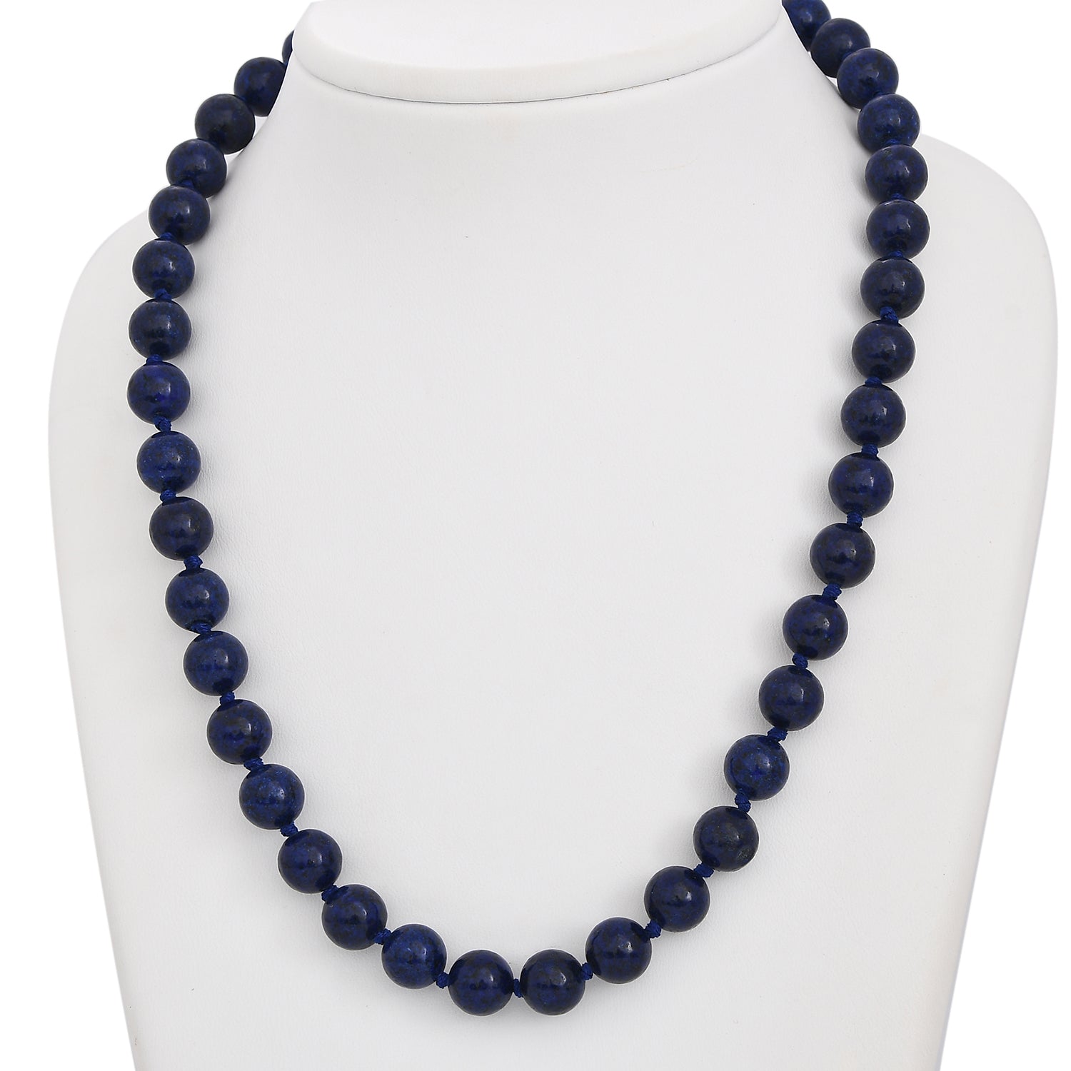 Lapislazuli Halskette, (9-11mm), ca. 50 cm, 925 Silber, ca. 276.50 ct