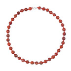 Roter Jaspis Halskette, (9-11mm), ca. 50 cm, 925 Silber, ca. 276.50 ct