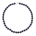 Blauer Sandstein Halskette, (9-11mm), ca. 50 cm, 925 Silber, ca. 276.50 ct