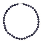 Blauer Sandstein Halskette, (9-11mm), ca. 50 cm, 925 Silber, ca. 276.50 ct