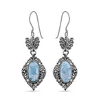 Royal Bali - Larimar Ohrringe, 925 Silber, ca. 12.07 ct