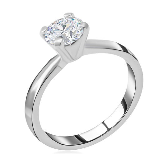 EF Moissanit Ring 925 Silber platiniert (Größe 20.00) ca. 1,00 ct