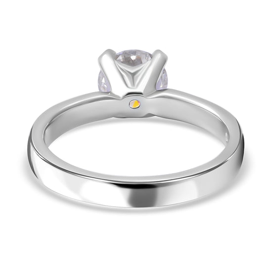 EF Moissanit Ring 925 Silber platiniert (Größe 20.00) ca. 1,00 ct