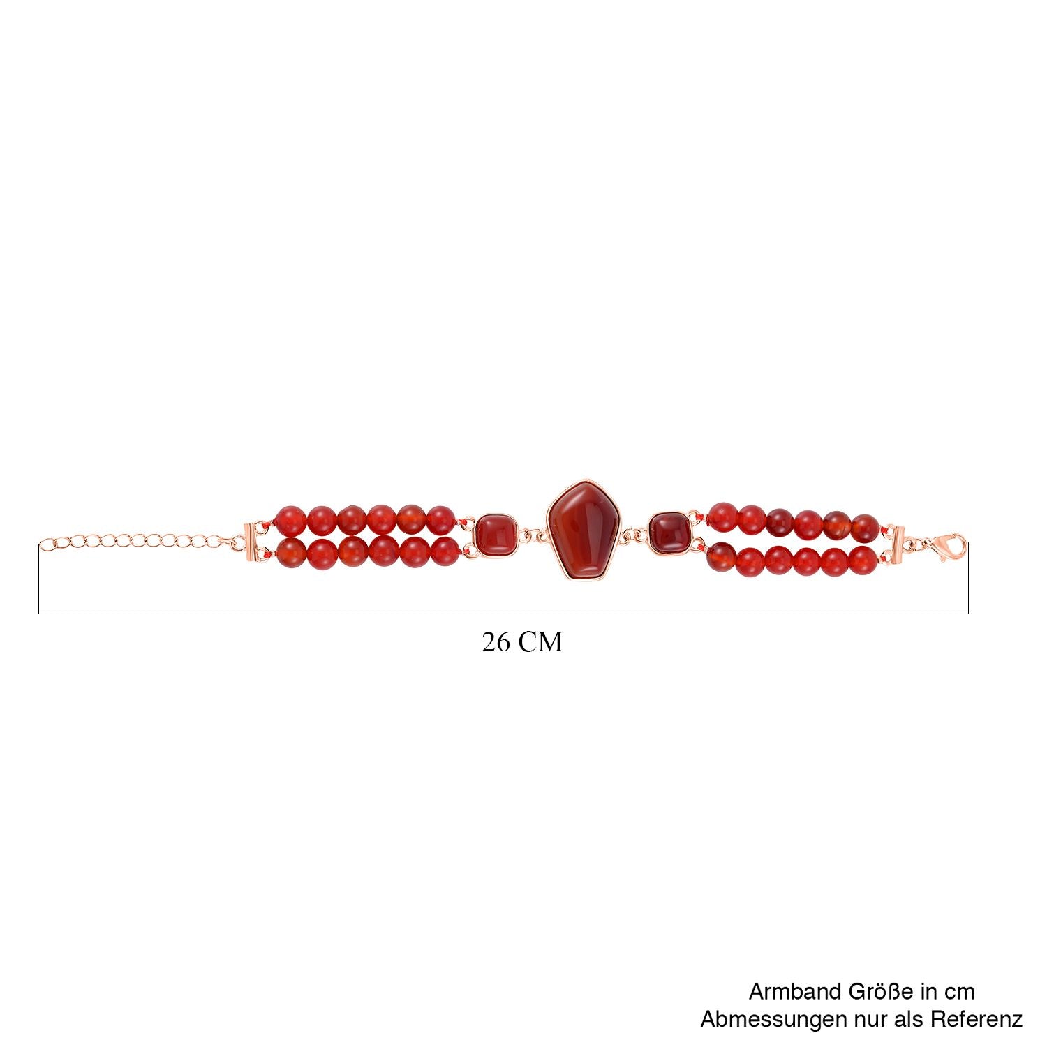 Roter Achat Armband, ca. 18 cm, gelb vergoldet, ca. 118.00 ct