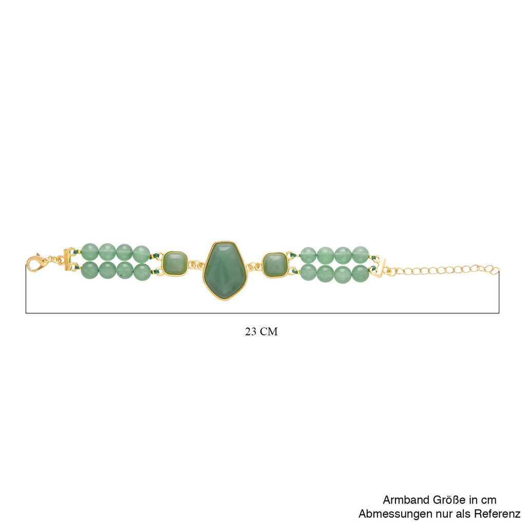 Grüner Aventurin Armband,ca. 18 cm, gelb vergoldet, ca. 118.00 ct
