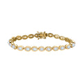 Premium Regenbogen Mondstein Armband, 19 cm - 13,06 ct.