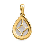 AA Premium Regenbogen Mondstein Anhänger, 925 Silber Gelbgold Vermeil, ca., Mond und Stern muster 5.78 ct