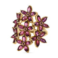 GP Italienische Garten Kollektion - Rhodolith Granat Ring, 925 Silber Gelbgold Vermeil, (Größe 17.00), ca. 6.39 ct