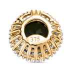AAA Natürlicher Chromdiopsid, Weißer Diamant Anhänger, 375 Gold ca. 1.04 ct