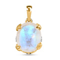 Premium Regenbogen Mondstein und Zirkon Anhänger - 4,87 ct.