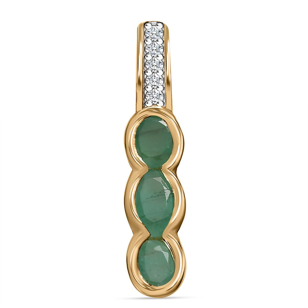 Kagem Sambischer Smaragd Anhänger 925 Silber Gelbgold Vermeil ca. 0.63 ct