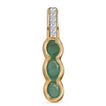 Kagem Sambischer Smaragd Anhänger 925 Silber Gelbgold Vermeil ca. 0.63 ct