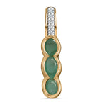 Kagem Sambischer Smaragd Anhänger 925 Silber Gelbgold Vermeil ca. 0.63 ct