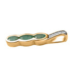 Kagem Sambischer Smaragd Anhänger 925 Silber Gelbgold Vermeil ca. 0.63 ct