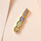 Natürlicher, äthiopischer Welo Opal Anhänger, 925 Silber Gelbgold Vermeil, ca. 0.35 ct