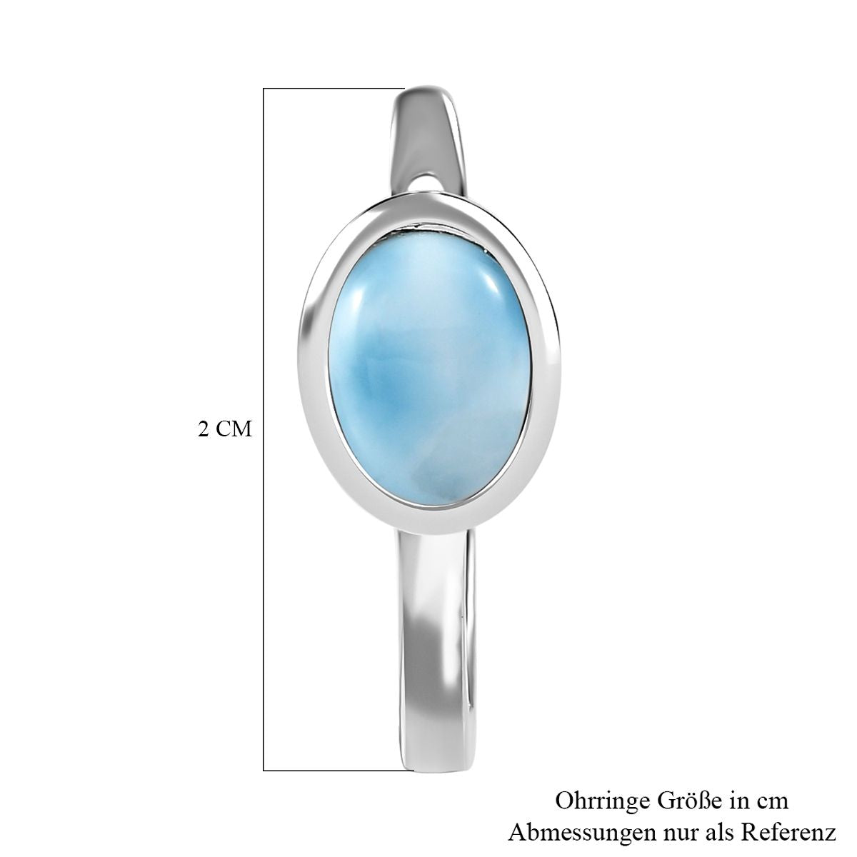 Larimar Ohrringe, 925 Silber platiniert, ca. 2.81 ct