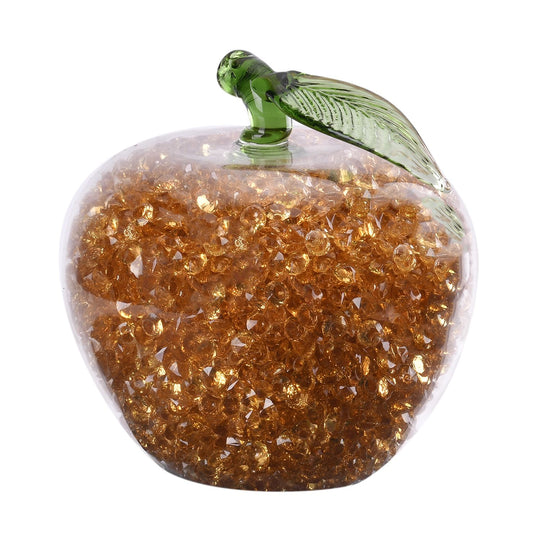 Handgefertigte Apfel-Figur aus Kristall, size:8.5x8.5x10cm, rosa-Saphir-farbe