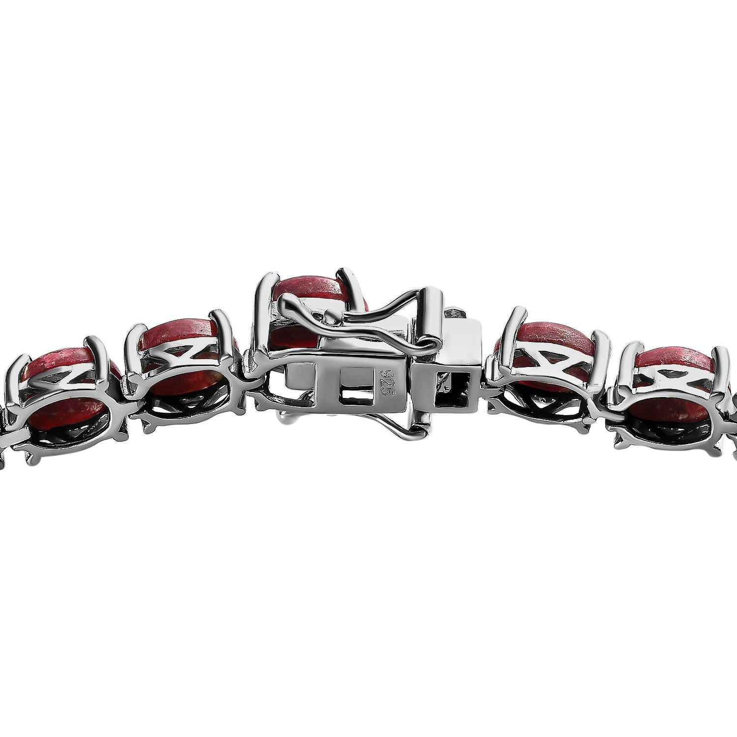Norwegischer Thulit Armband ca. 20 cm 925 Silber platiniert ca. 25.01 ct