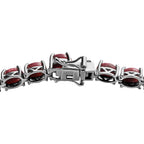 Norwegischer Thulit Armband ca. 20 cm 925 Silber platiniert ca. 25.01 ct