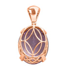 Rose De France Amethyst, weißer Zirkon Anhänger, 925 Silber Roségold Vermeil ca. 25.52 ct