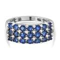 Kaschmir Kyanit, Weißer Zirkon Ring, 925 Silber platiniert (Größe 20.00) ca. 2.57 ct