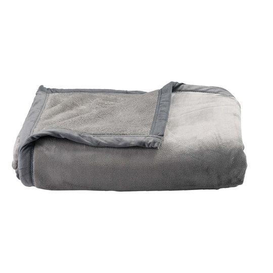 Premium Kuscheldecke aus 100% Mikrofaser, 450 gsm, Größe: 150x220 cm, grau