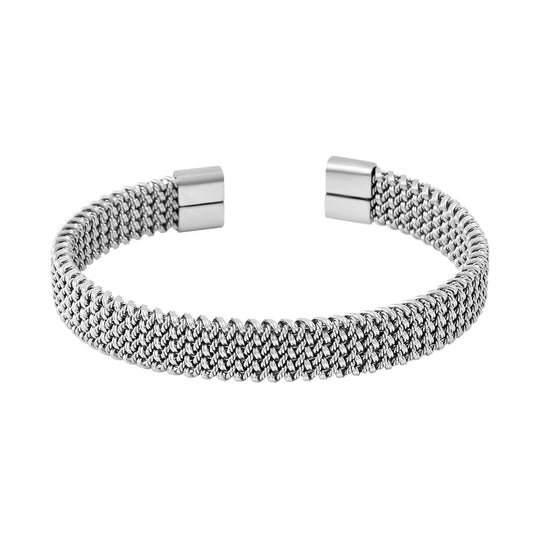 Geflochtenes Designer- Armreif ca. Flexibles cm ca. 20,50g, goldfarben