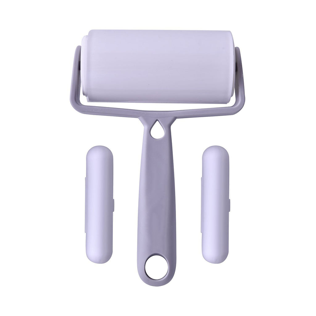 Auswaschbares Fusselroller-Set, 3-teilig,  Hauptroller 18x12x4,5cm, Mini-Streifen 7x1,5x1,5cm