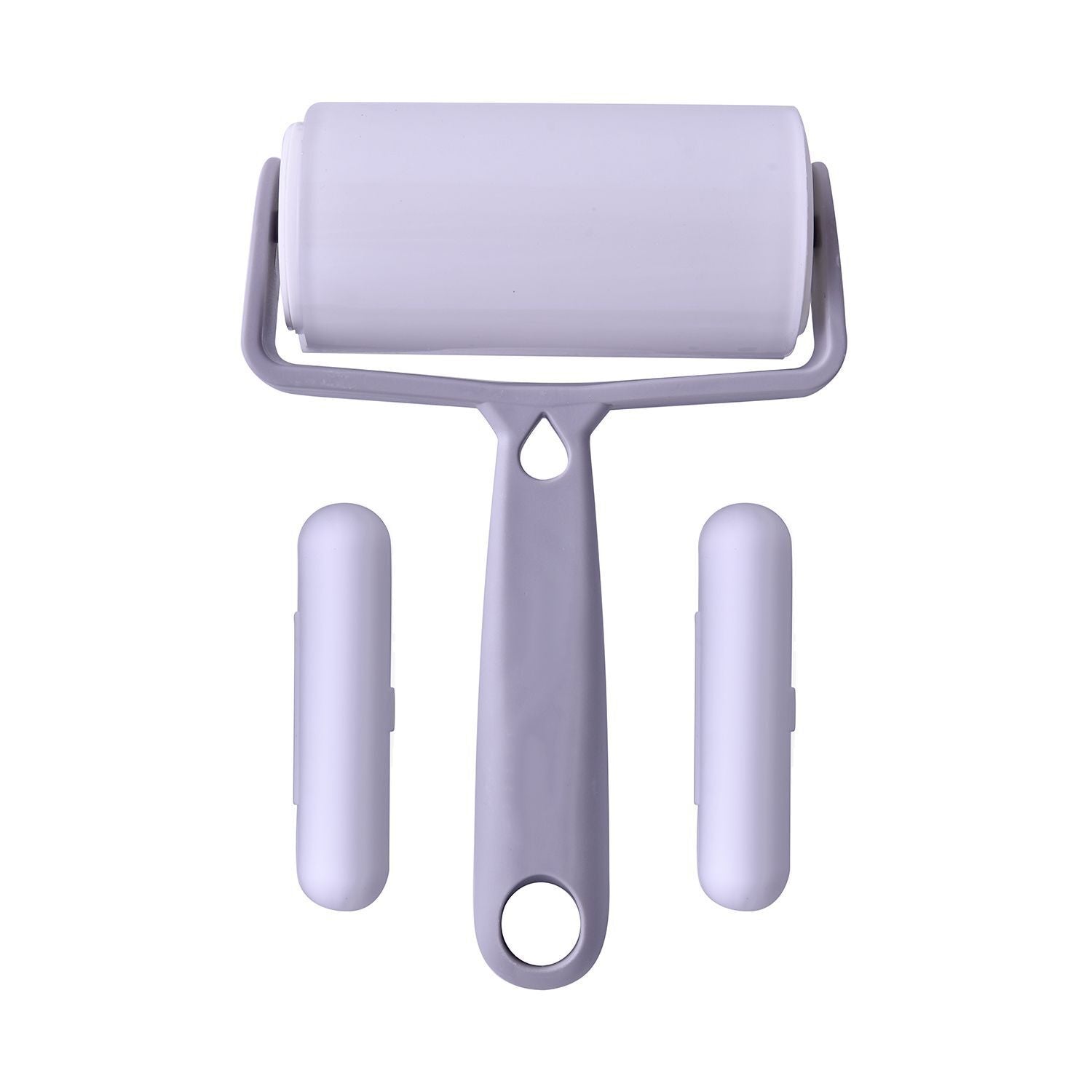 Auswaschbares Fusselroller-Set, 3-teilig,  Hauptroller 18x12x4,5cm, Mini-Streifen 7x1,5x1,5cm