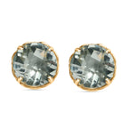 Prasiolith Ohrringe 925 Silber Gelbgold Vermeil ca. 3.76 ct